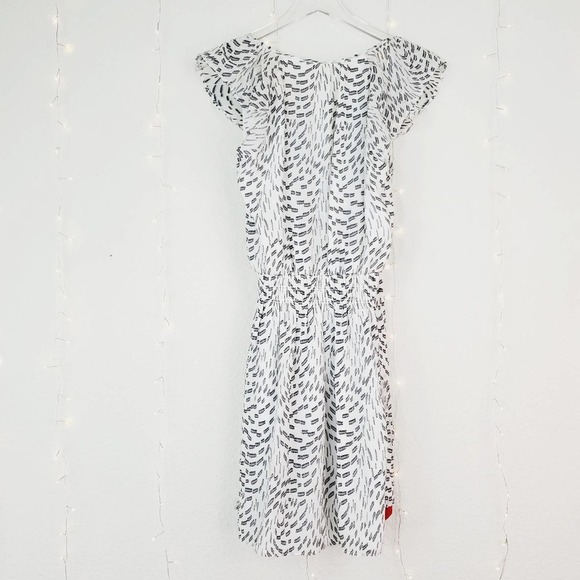 Ramy Brook Wilma Metallic Silk Mini Wrap Dress NWT Small White Black Sleeveless - Picture 7 of 14